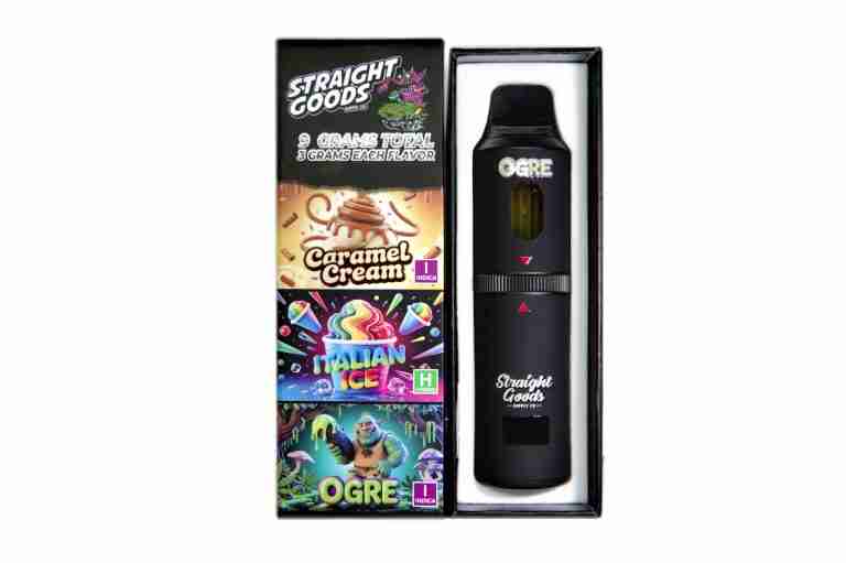 * New * Straight Goods Triple Chamber Vape – Caramel Cream + Italian Ice + Ogre (3 Grams + 3 Grams + 3 Gram)