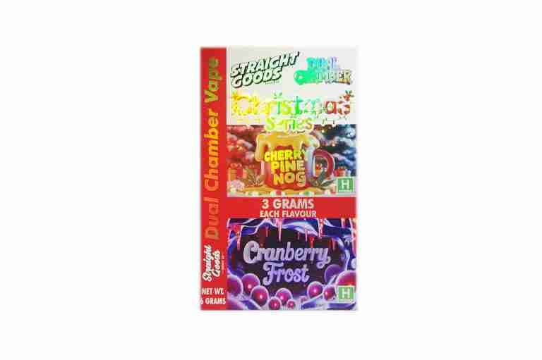 * New Limited Holiday * Straight Goods Dual Chamber Vape – Cherry Pine Nog + Cranberry Frost Cream (3 Grams + 3 Grams) - Image 2