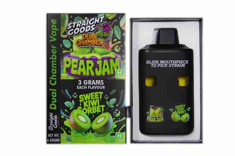 * New * Straight Goods Dual Chamber Vape – Pear Jam + Sweet Kiwi Sorbet (3 Grams + 3 Grams)