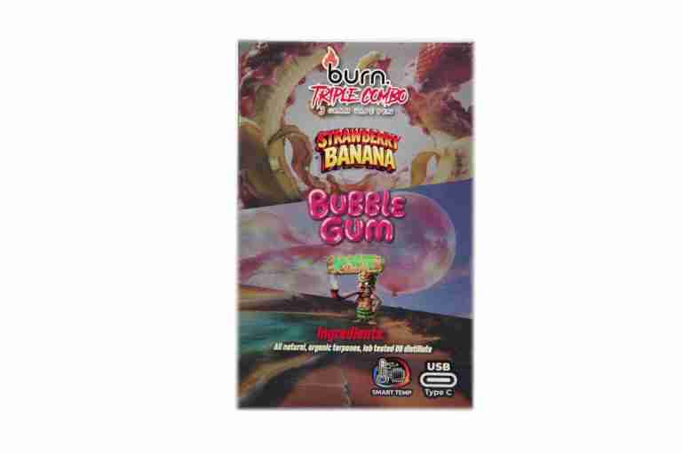 * New * Burn Triple Combo – Strawberry Banana + Bubblegum + Maui Wowie (3 Gram) - Image 2