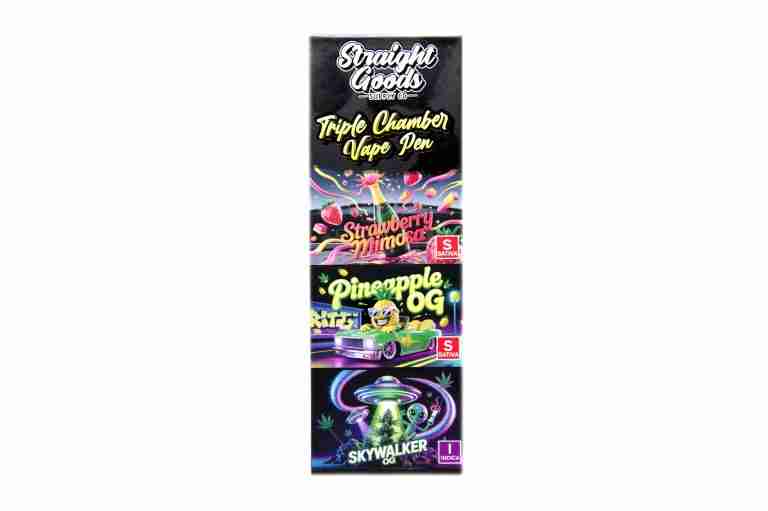 * New * Straight Goods Triple Chamber Vape – Strawberry Mimosa + Pineapple OG + Skywalker OG (3 Grams + 3 Grams + 3 Gram) - Image 2