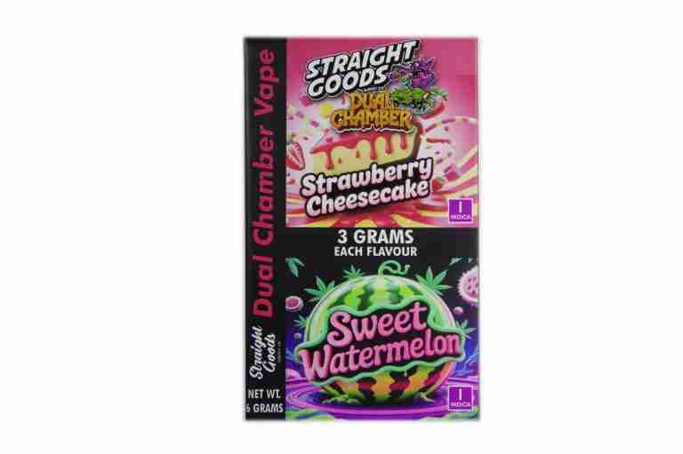 * New * Straight Goods Dual Chamber Vape – Strawberry Cheesecake + Sweet Watermelon (3 Grams + 3 Grams) - Image 2