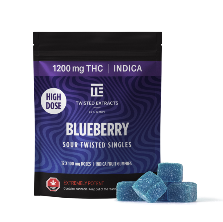 Blueberry High Dose Twisted Singles (1200 Mg THC, Indica)