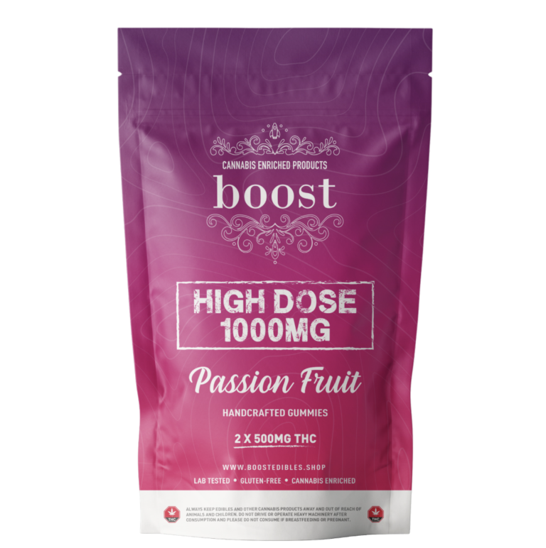 Boost THC High Dose – Passion Fruit 1000mg Gummies