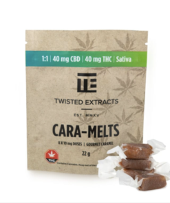 Twisted Extracts Cara-Melts 1:1 Sativa 40mg THC 40mg CBD, Twisted Extracts 1:1 Sativa Cara-Melts, Twisted Extracts Cara-Melts Sativa, Cara-Melts 40mg THC 40mg CBD, 1:1 THC CBD Cara-Melts, Twisted Extracts Cara-Melts Canada, Twisted Extracts Sativa edibles, 40mg THC 40mg CBD edibles, 1:1 THC CBD edibles Canada, Sativa CBD edibles Canada, THC CBD caramel edibles, Twisted Extracts edibles Canada, Cara-Melts Canada