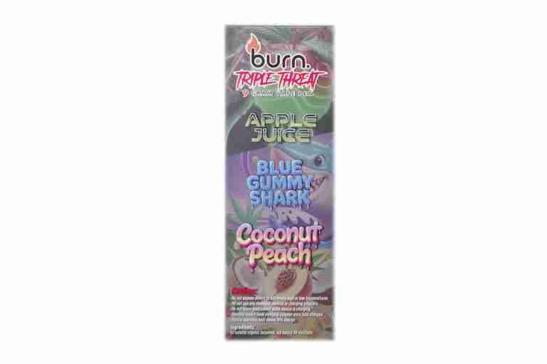 Burn Triple Threat – Apple Juice + Blue Gummy Shark + Coconut Peach (9 Gram) - Image 2