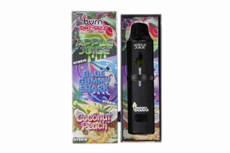 Burn Triple Threat – Apple Juice + Blue Gummy Shark + Coconut Peach (9 Gram)