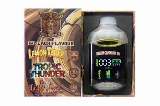 Totem Cannabis Co. Tri Chamber Vape – Lemon Tartz (Sativa) + Tropic Thunder (Sativa Dominant Hybrid) + Red Lebanese Hashish (Indica Dominant Hybrid) (3 x 1 Gram)
