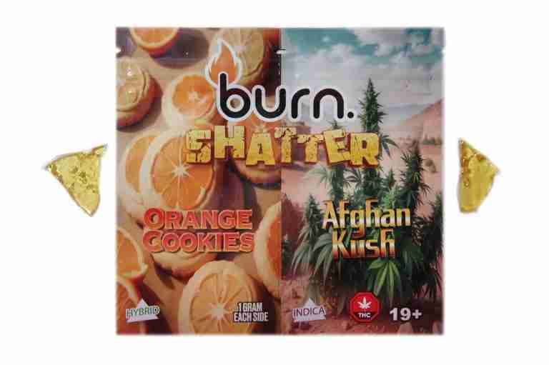 Burn Shatter 2 Grams, 2 Flavours – Orange Cookies + Afghan Kush (1G + 1G)
